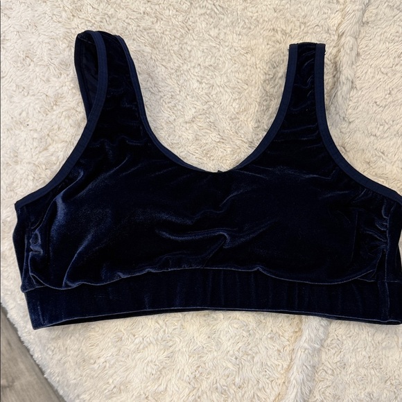 Stylish Velvet Navy Bra 2 - Picture 1 of 8
